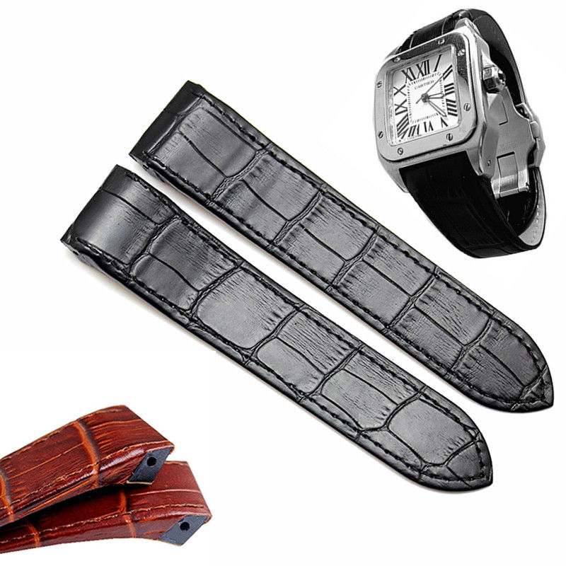 Men'S Accessories Cartier - อุปกรณ์เสริมนาฬิกาแท้นาฬิกาหนังสำหรับ Cartier Santos 100และกันน้ำสำหรับผู้หญิงหนัง20มม.23มม.