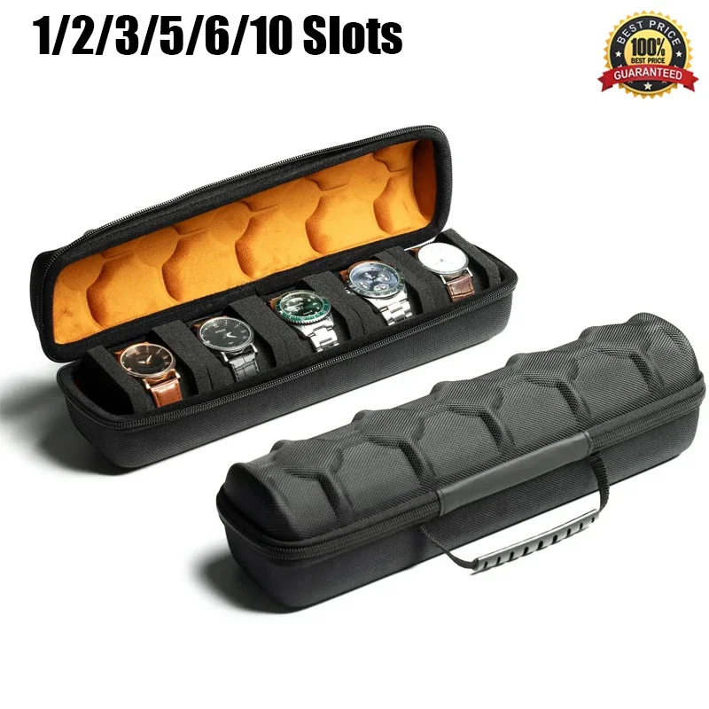 Travel Organizer Men - กล่องเก็บนาฬิกาสำหรับผู้ชาย, กล่องใส่นาฬิกาแบบพกพาสำหรับเดินทาง, ที่วางโชว์นาฬิกาข้อมือพร้อมเบาะกันนาฬิกาเคลื่อนที่