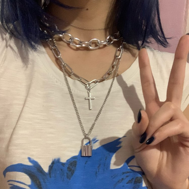 FNQUFUJ Layered Grunge Aesthet - Men Accessories Neck Chain บทวิจารณ์และราคา